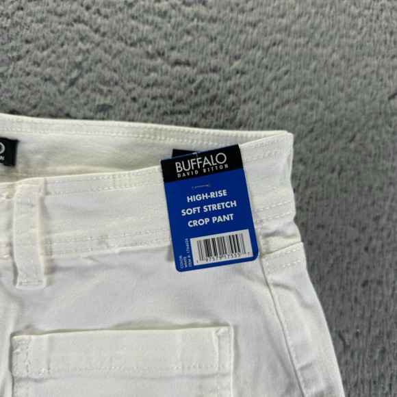 Buffalo David Bitton Brigette Pant Womens 10 White Cotton Crop Wide-Leg Stretch - Picture 5 of 12